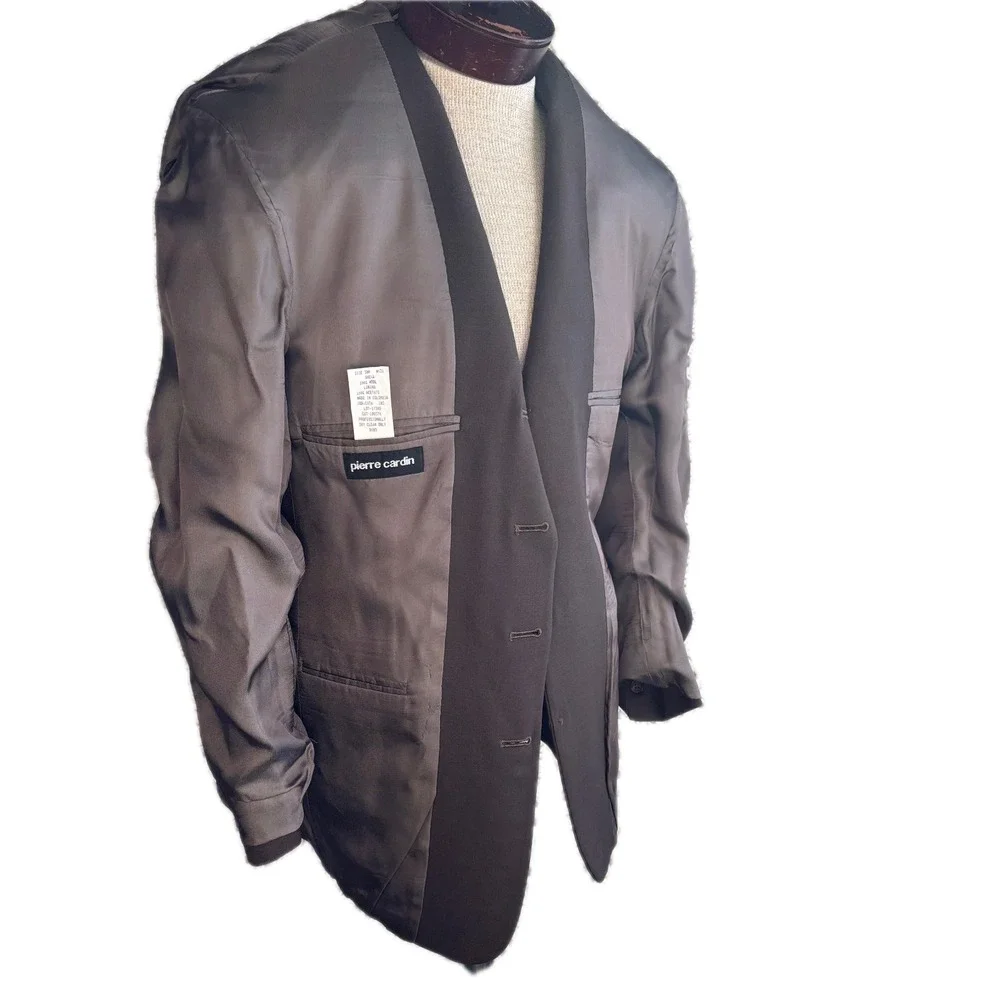 VTG NWOT‎ Pierre Cardin 4 Button Notch Blazer Sport Coat 38R-40R Brown Colombia